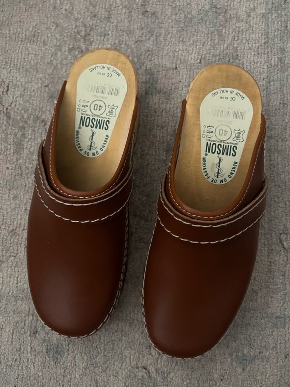 Simson "Artisan" Dutch-made Leather and Wood Clog